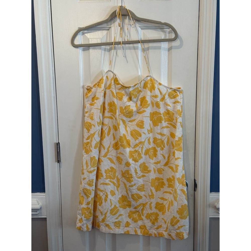 Old Navy Yellow Floral Resort Coastal  Short Dress Size Large‎ Casual Summer